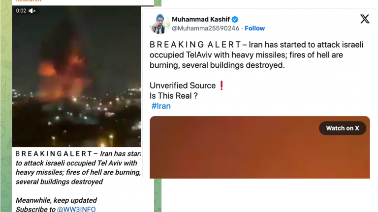 错误标签伊朗袭特拉维夫 视频实为乌导弹袭击