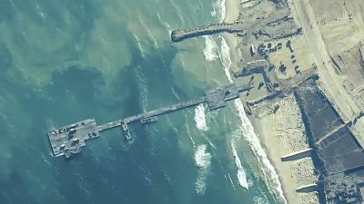 15億臨時碼頭被海浪衝毀 美軍：暫停物資輸送