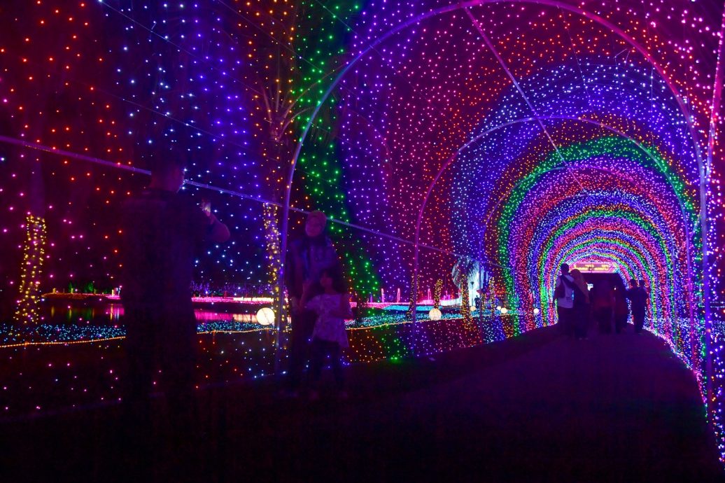 东：全马最大灯光秀“2024年露娜灯光嘉年华”（Luna Light Wonderland 2024）即将落幕，民众把握机会前往参观逾百万盏璀璨灯光装饰而成  的展览。