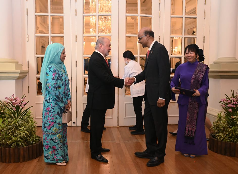元首伉俪抵达新加坡，获狮城总统接待