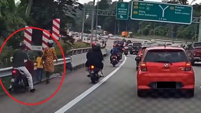 視頻 | 摩托輪胎漏風 大道旁徒步 一家人獲暖心司機護送
