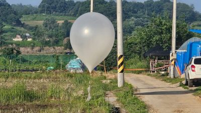 朝鲜約百装粪便垃圾汽球报复韩国　当局深夜发“空袭警报”