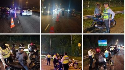 遏止非法飙车活动·双溪毛糯警方5个月开逾500罚单捕18人